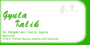 gyula kalik business card